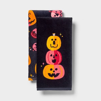 2pk Jack-o'-lantern Halloween Kitchen Terry Towels - Hyde & Eek! Boutique™ : Target